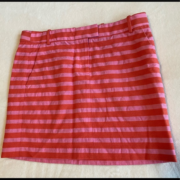 J.Crew Womens Pink and Red Striped Mini Skirt Size 8 - Picture 3 of 11
